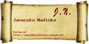 Janecska Nadinka névjegykártya