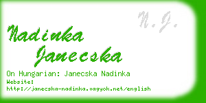 nadinka janecska business card